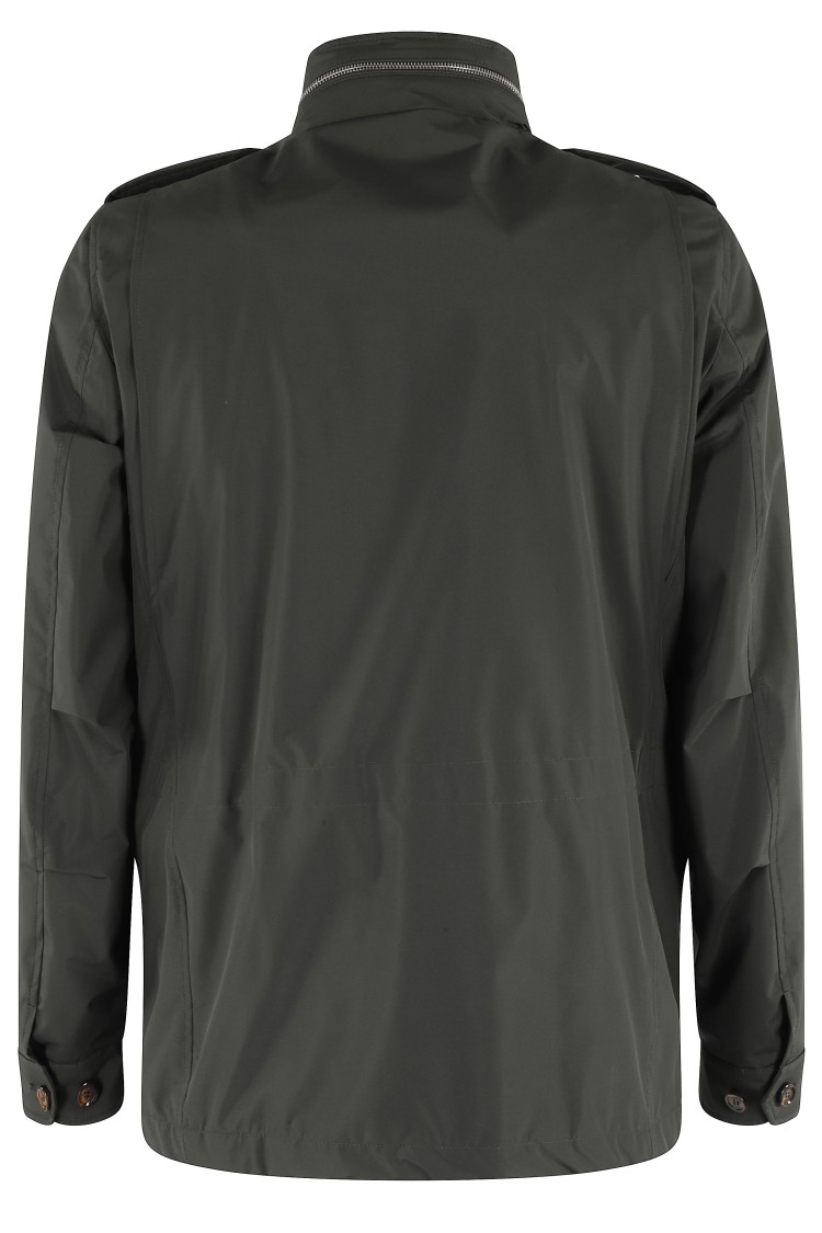 Moorer Denver Jacket With Buttoned Cuffs And Epaulettes In Green