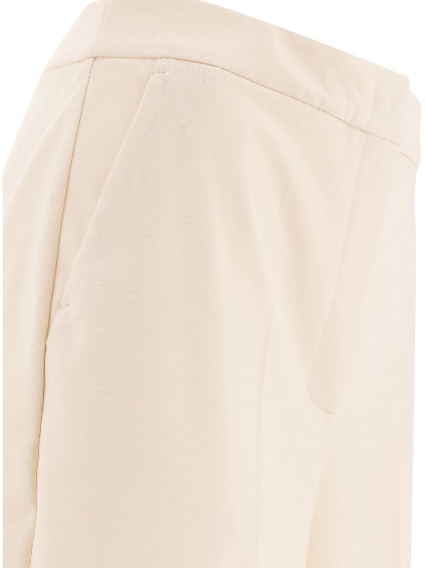 Max Mara Straight-leg Trousers With High Listed Waistband In Neutral