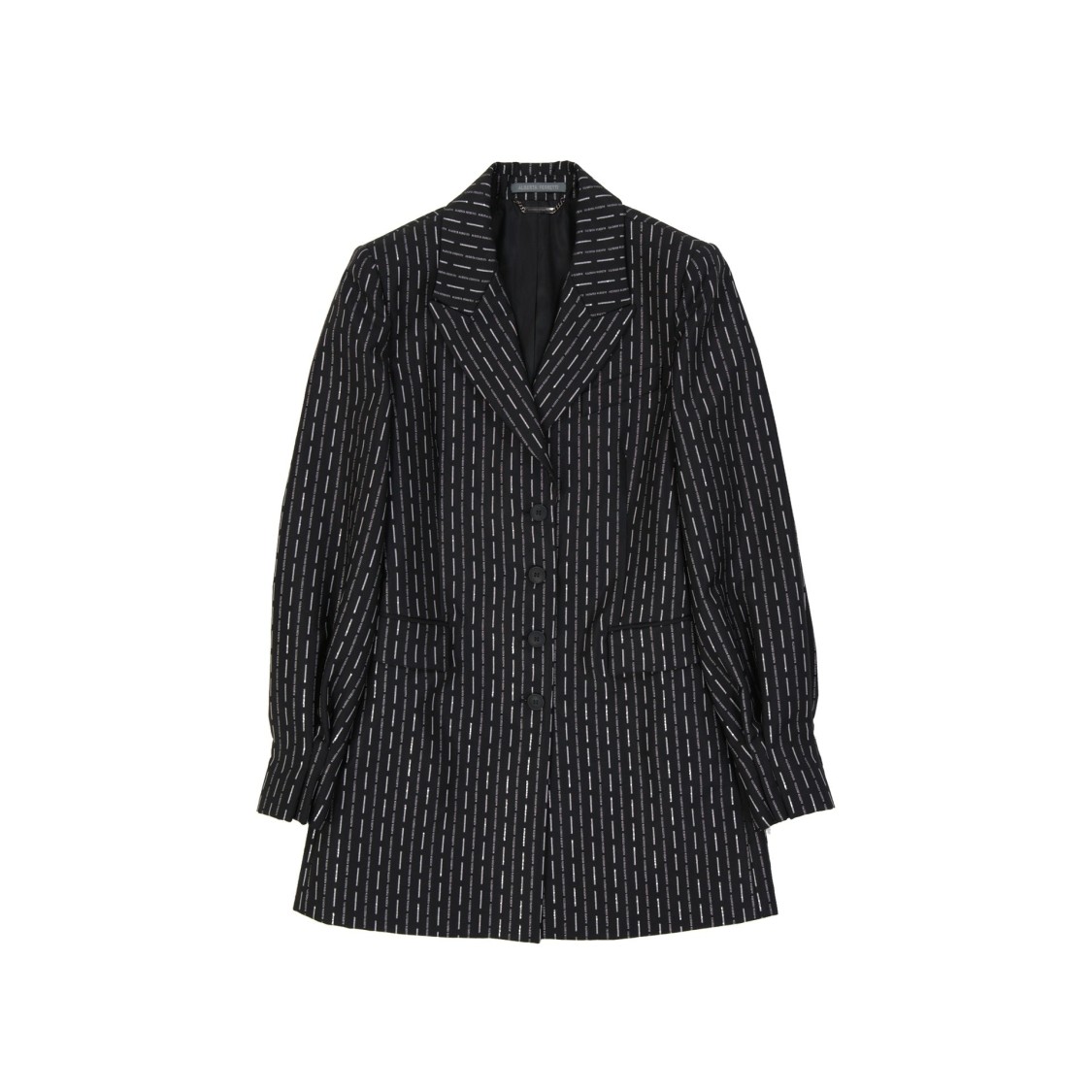 Alberta Ferretti Wool Long Jacket In Black