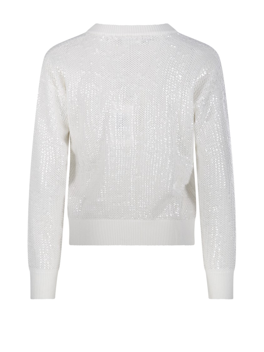 P.A.R.O.S.H PAROSH OPEN-KNIT CARDIGAN WITH SHIMMERING FINISH