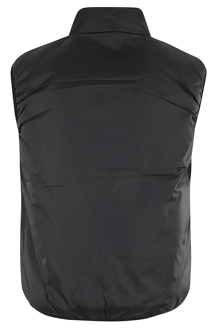 Shop Aspesi Navy Bomber Vest With High Collar In Black