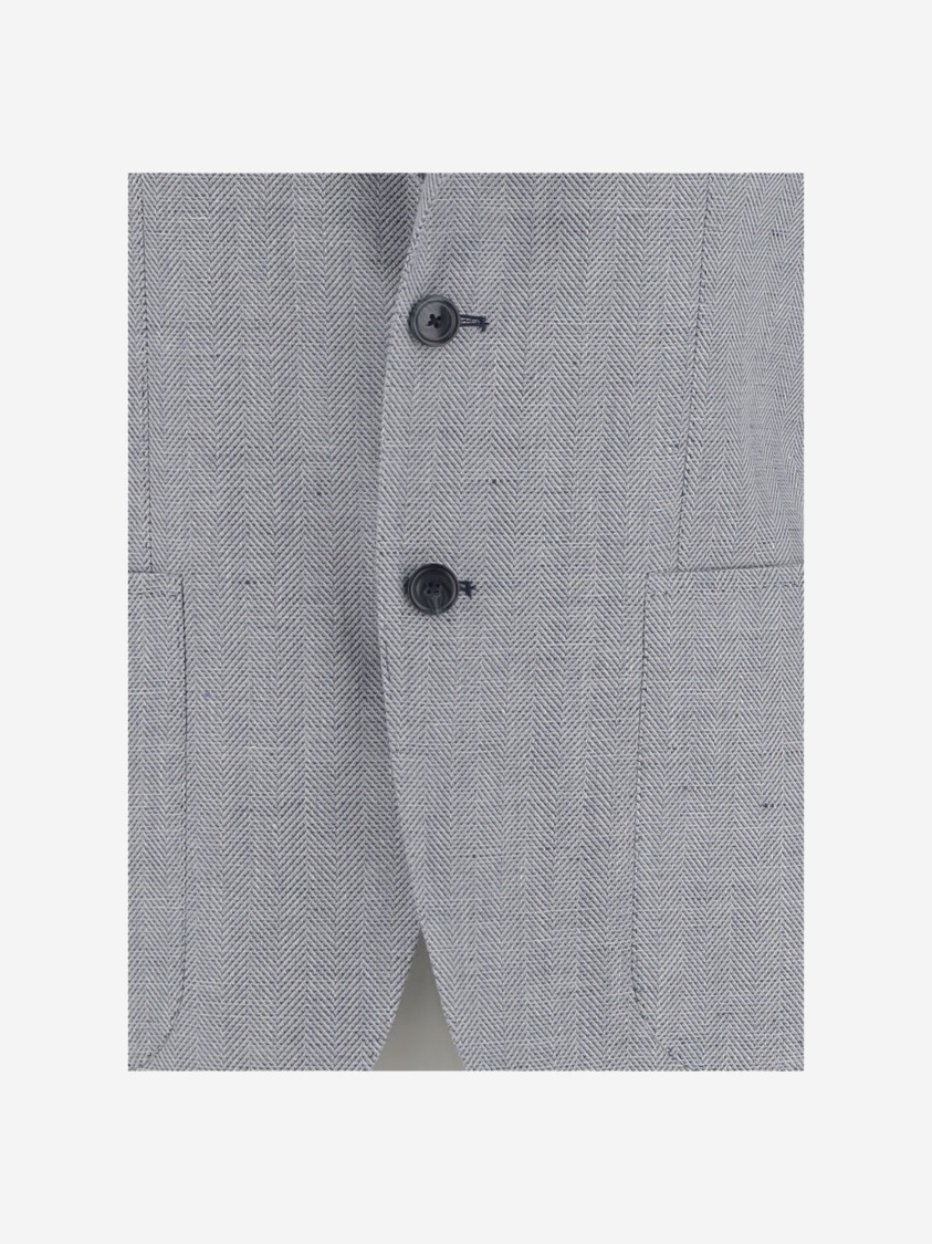 TAGLIATORE TAGLIATORE LINEN BLEND SINGLE-BREASTED JACKET