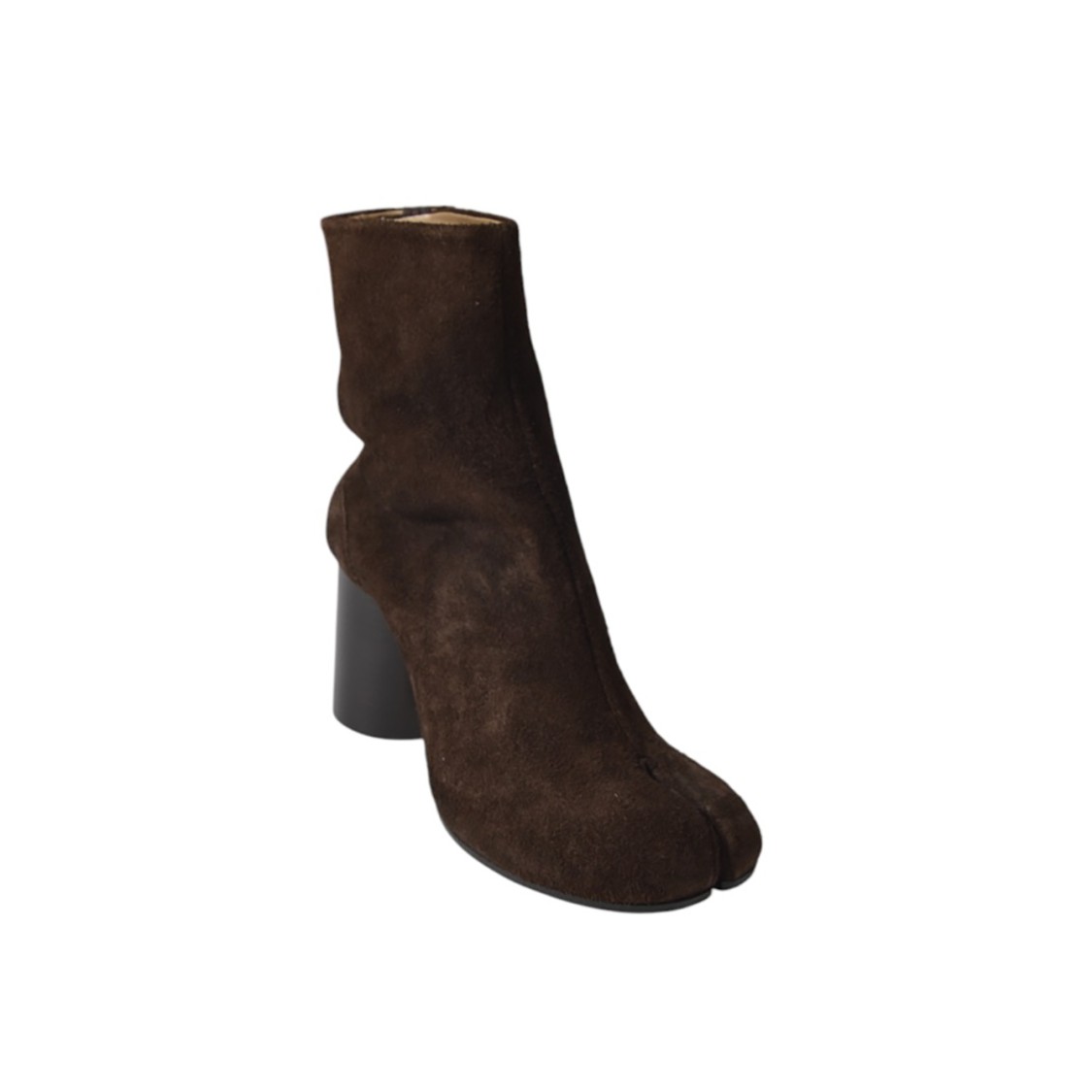 Shop Maison Margiela Brown Suede Tabi Ankle Boots