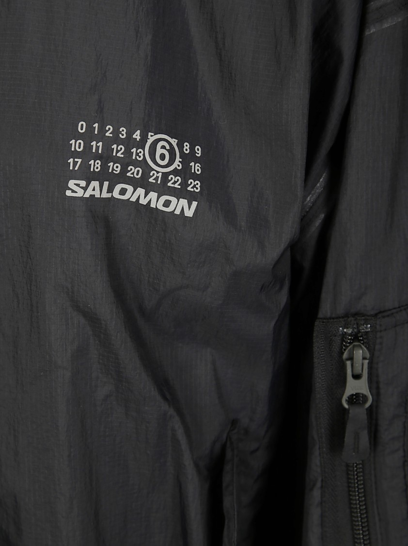 Mm6 X Salomon Long-sleeved Nylon Jacket In Black