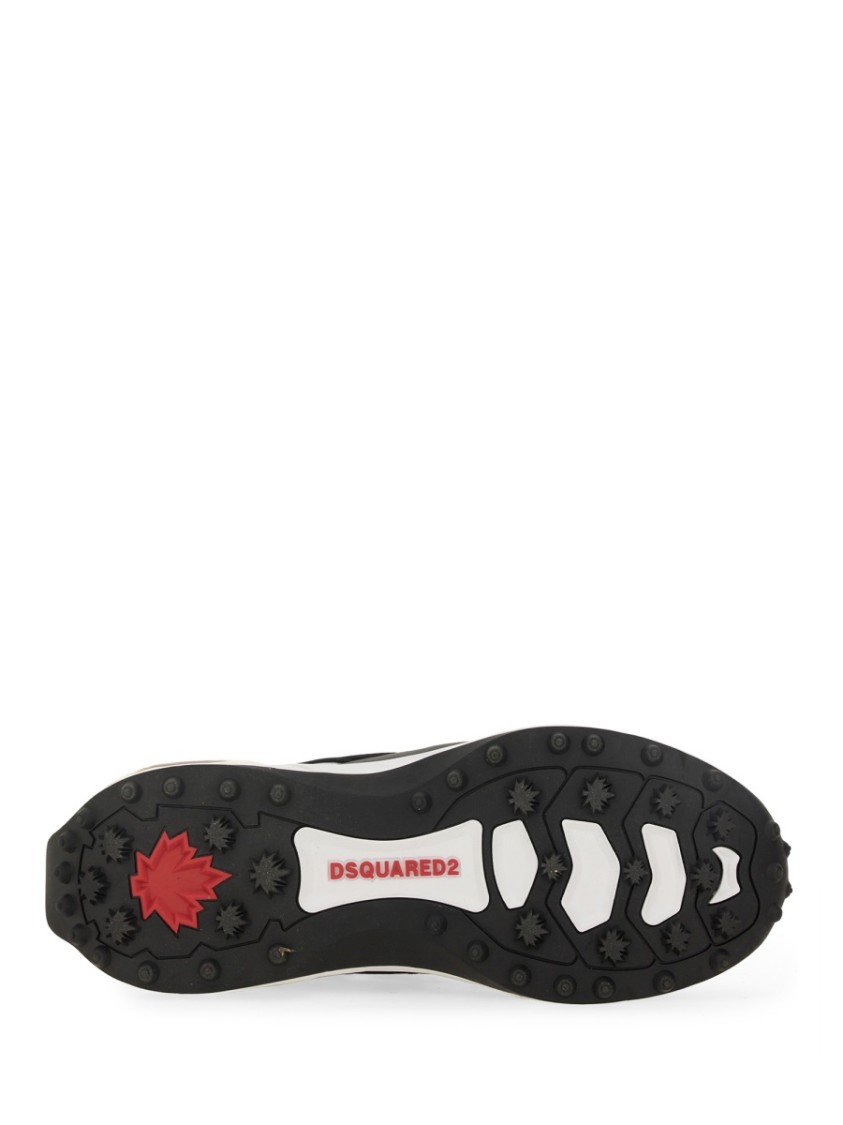 Dsquared2 Bubble Black Suede And Mesh Running Sneakers In Black