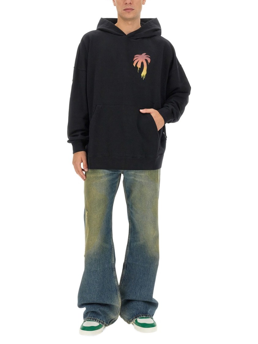 Shop Palm Angels I Love Pa Sweatshirt In Black
