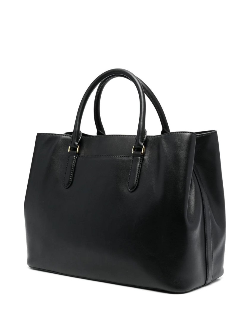 Ralph Lauren Lauren Mary Large Satchel Bag In Black
