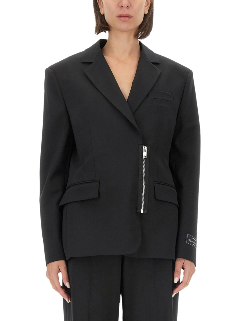 Msgm Jacket With Zip In Black