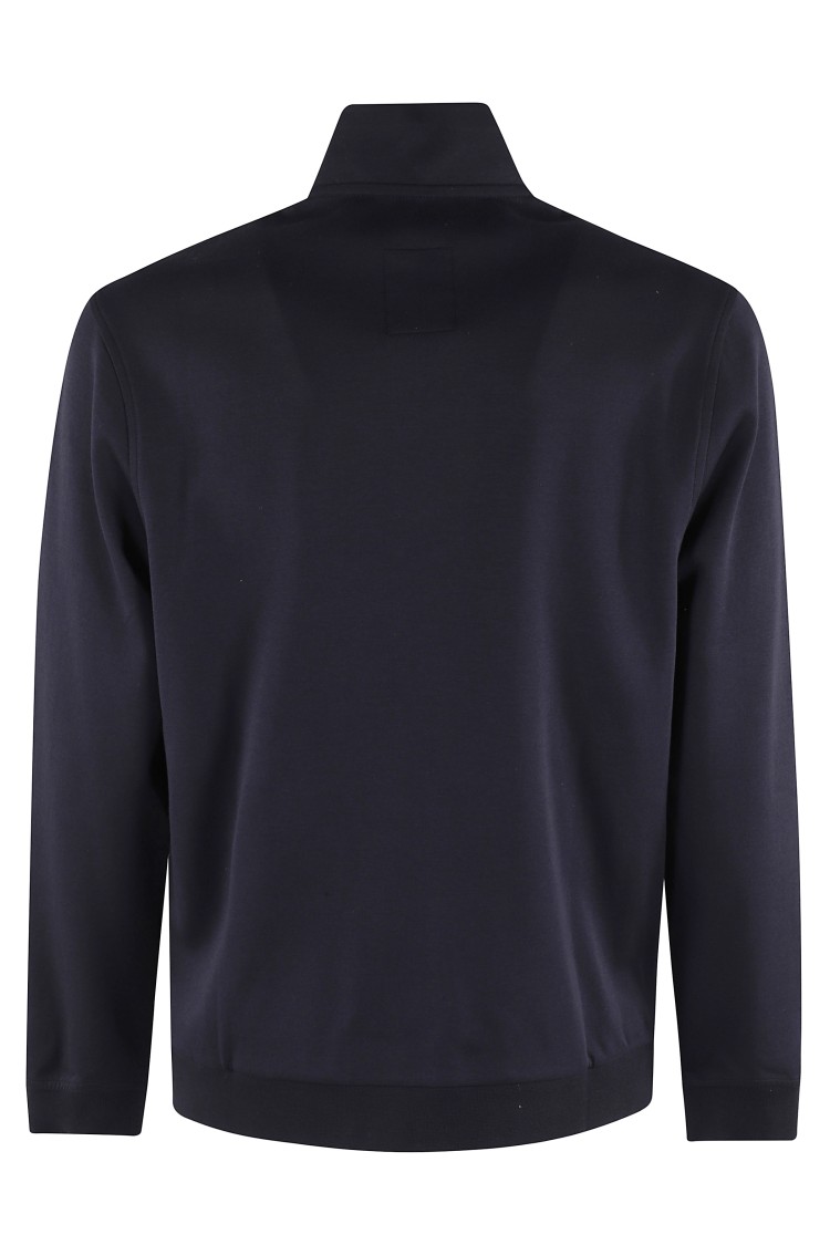 Fay Bi-material Sweatshirt In Black