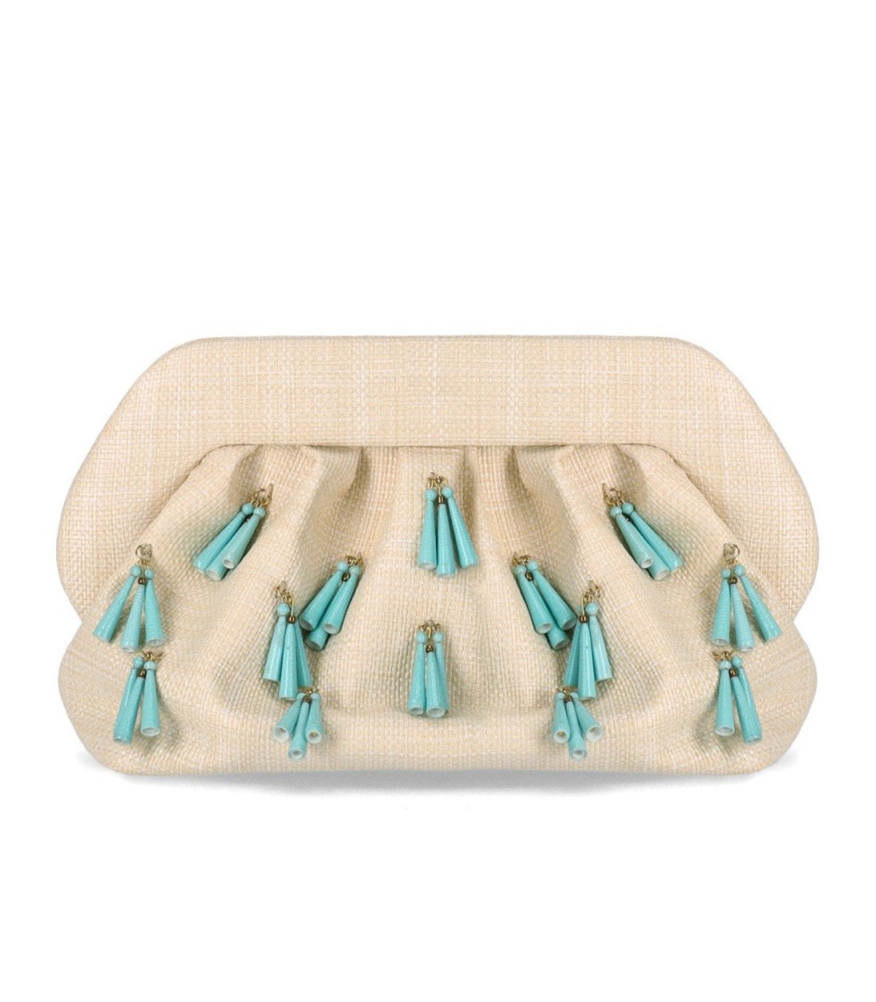 Themoirè Bios Paper Fringe Butter Clutch Bag
