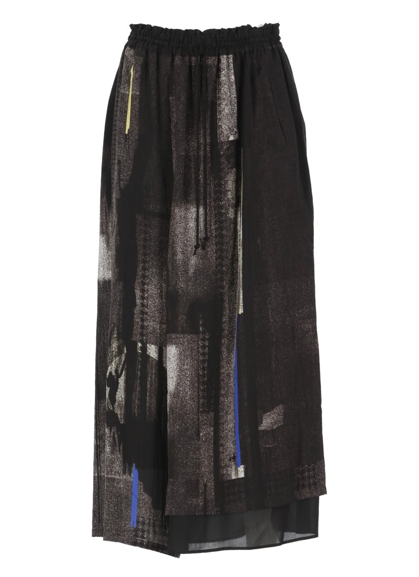 Y's Pants With Geometric Pattern In Grey