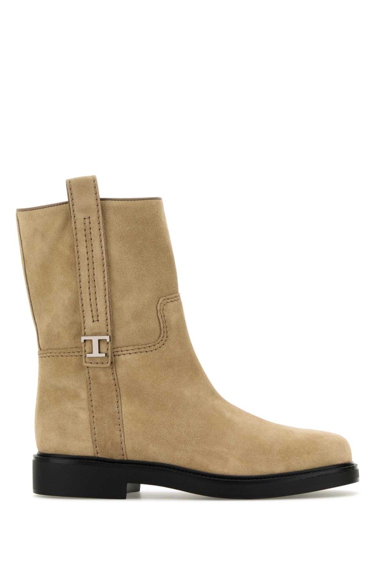 Tod's Sand Suede Ankle Boots In Brown