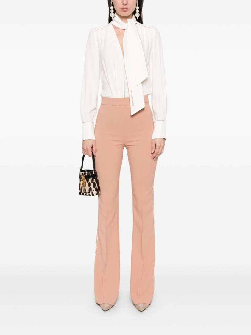 ELISABETTA FRANCHI ELISABETTA FRANCHI TAILORED HIGH-WAIST TROUSERS WITH FLARED LEGS