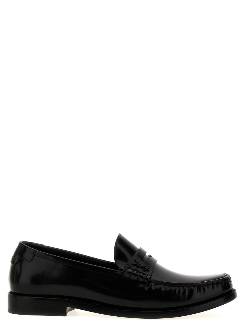 Saint Laurent 'monogramma' Loafers In Black
