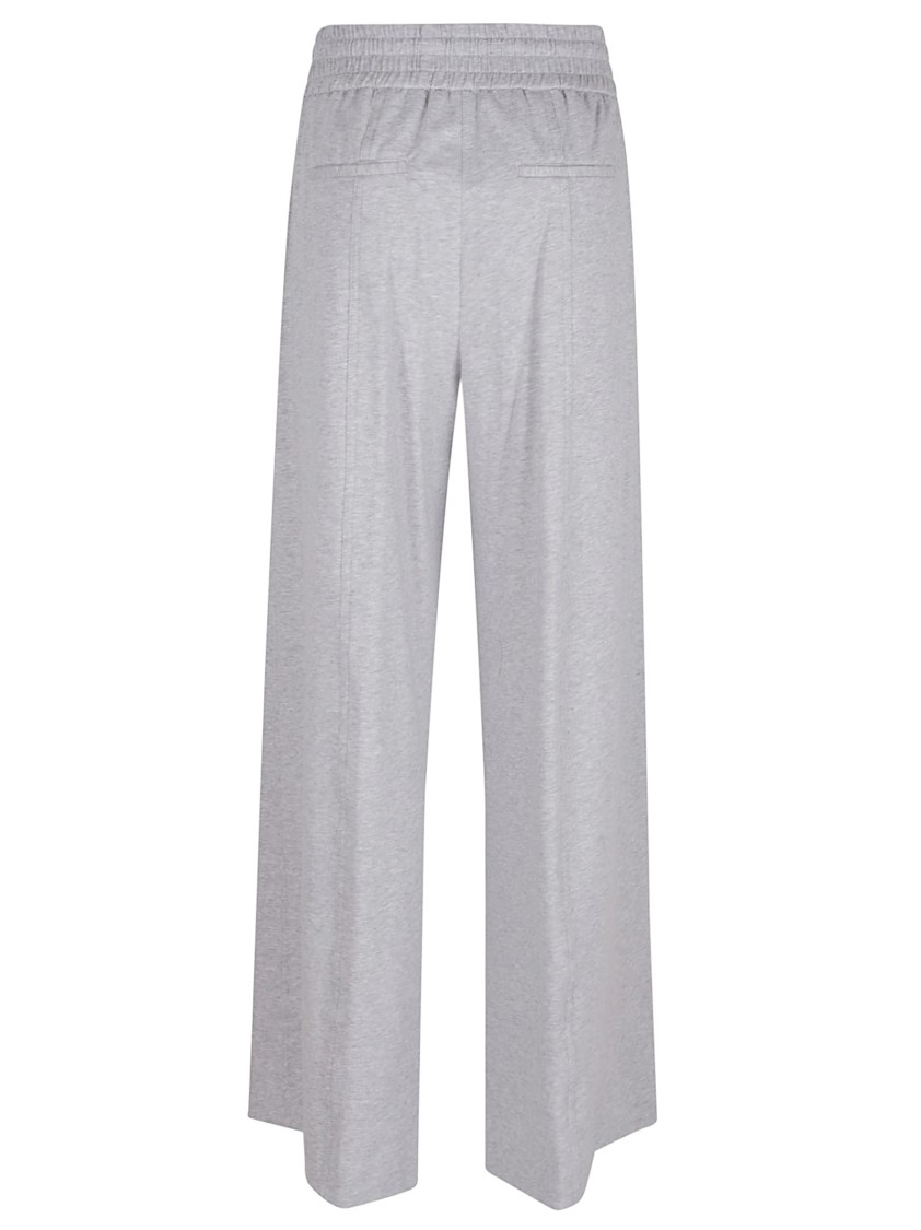 Peserico Wide Linen Joggers In Grey