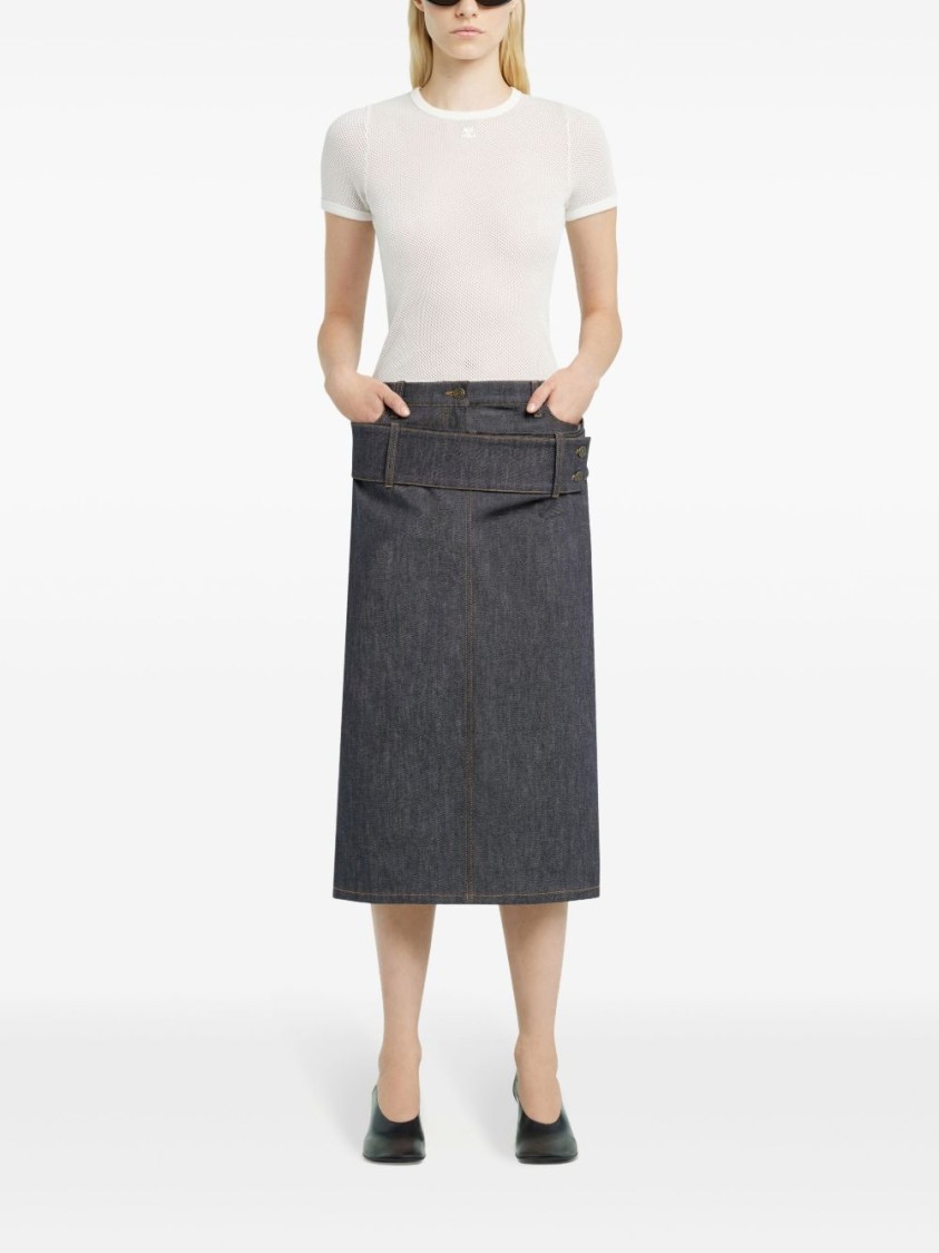Shop Courrèges Textured Fabric T-shirt In White
