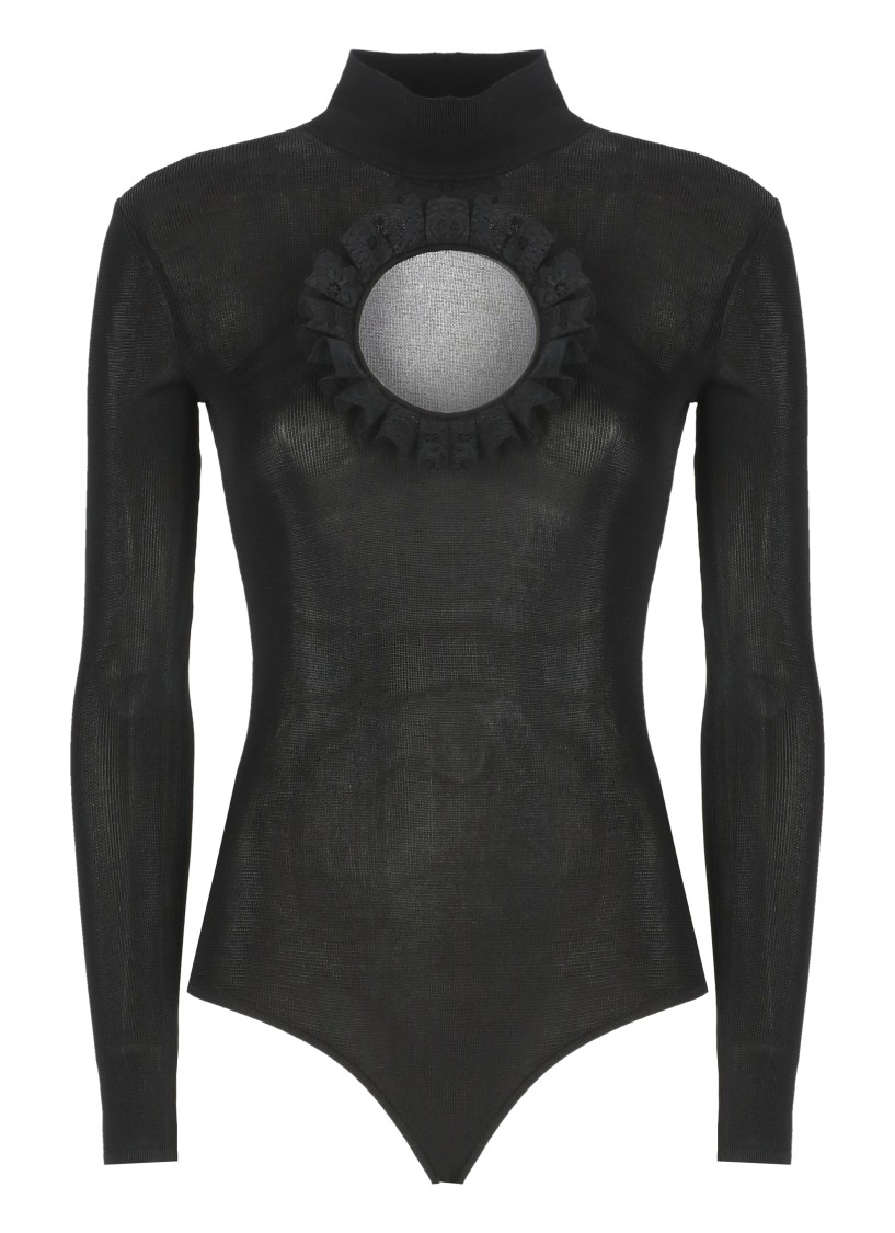 Self-portrait X Christopher Kane Lace-trimmed Cutout Bodysuit