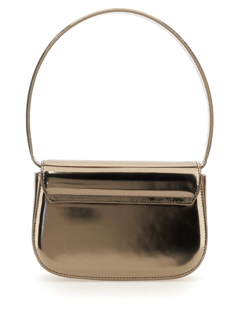 DIESEL DIESEL METALLIC FINISH SHOULDER BAG WITH DISTINCTIVE OVAL LOGO