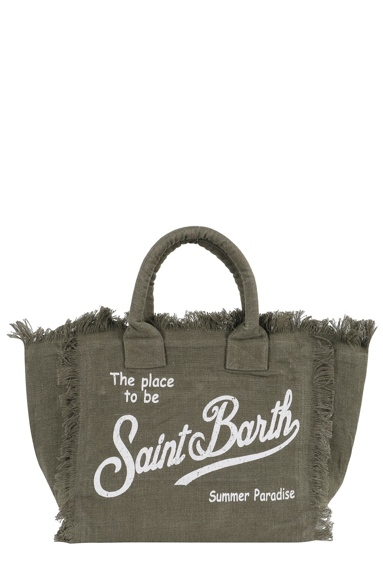 Mc2 Saint Barth Military Green Linen Vanity Bag