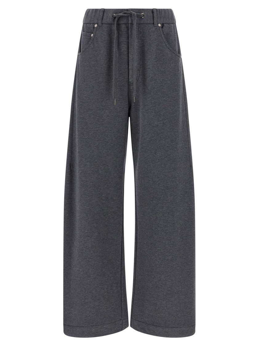 Brunello Cucinelli Cotton Joggers With Back Pocket And Wide Leg