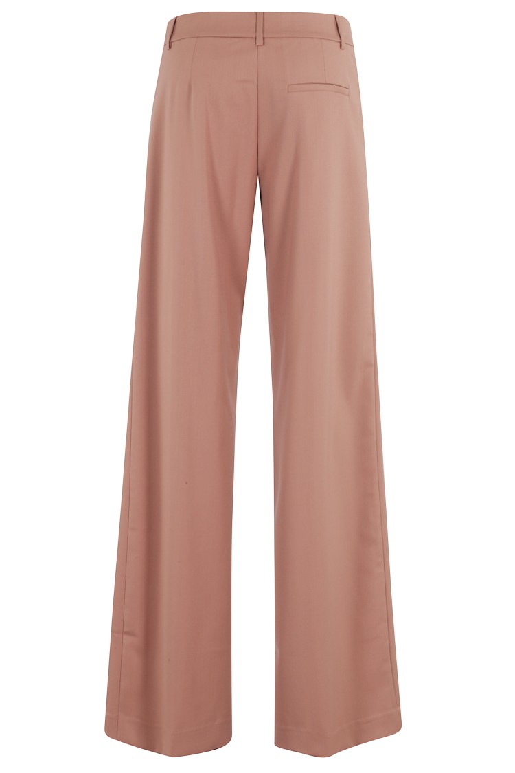 The Andamane Wide-leg Trousers With Front Pleats And Belt Loops In Pink