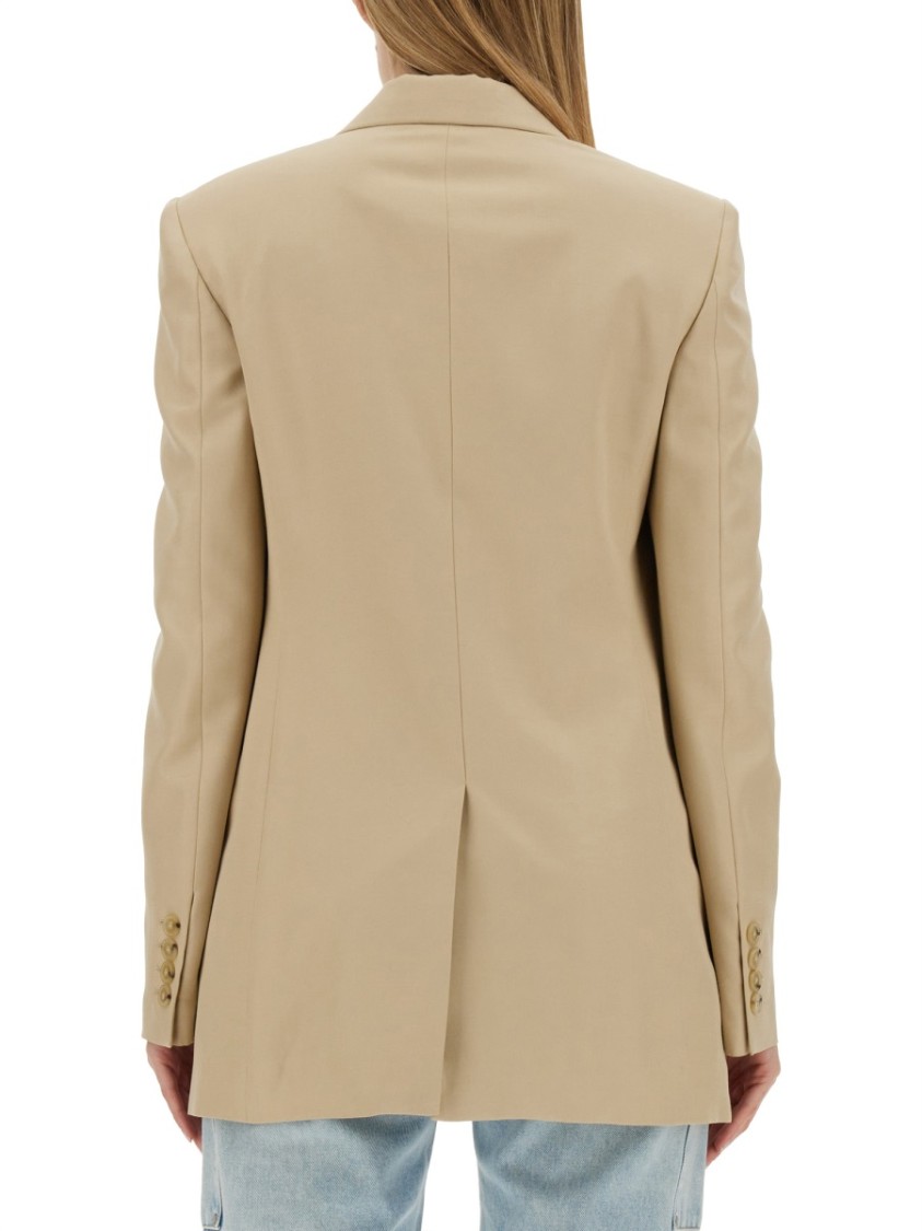 Stella Mccartney Double Breasted Satin Blazer In Neutrals