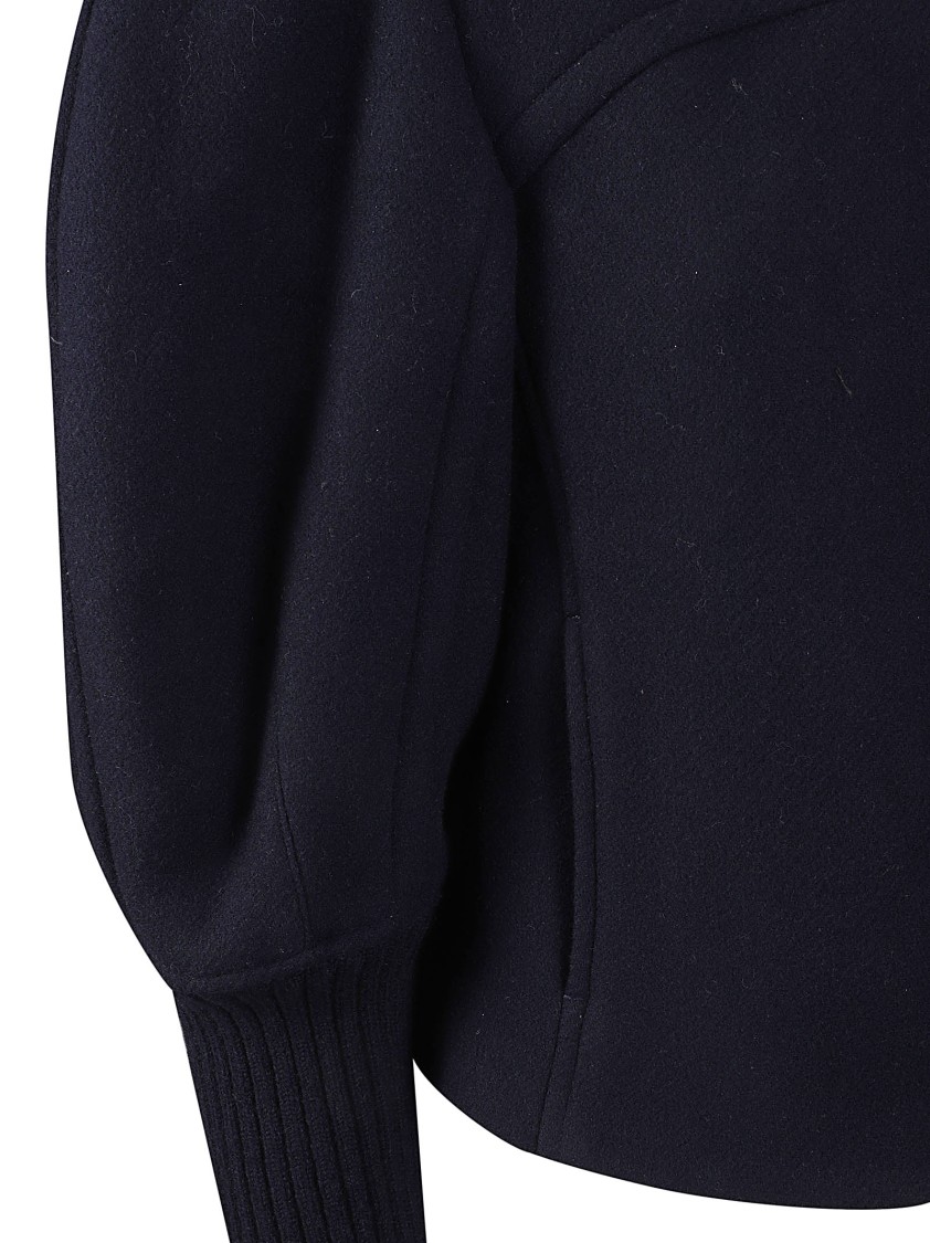 Chloé Structured Coat With Unique Puffed Sleeves In Blue