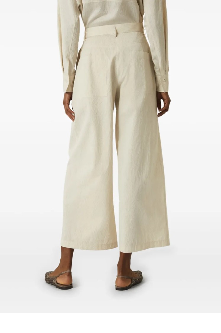 Brunello Cucinelli Wide-leg Trousers With High Waist In White