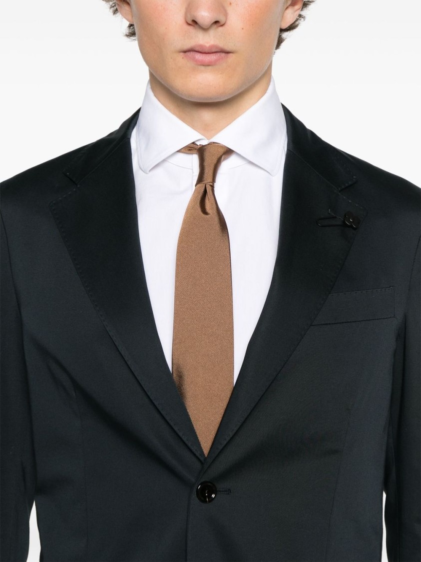 Lardini Tailored Blue Suit With Single-breasted Jacket And Flat-front Trousers