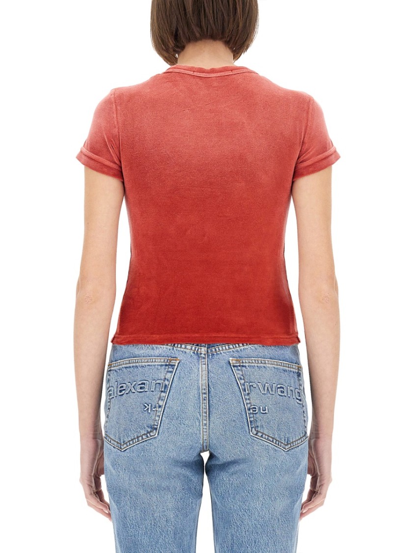 Alexander Wang T T By Alexander Wang Slim-fit T-shirt With Embossed Logo In Red
