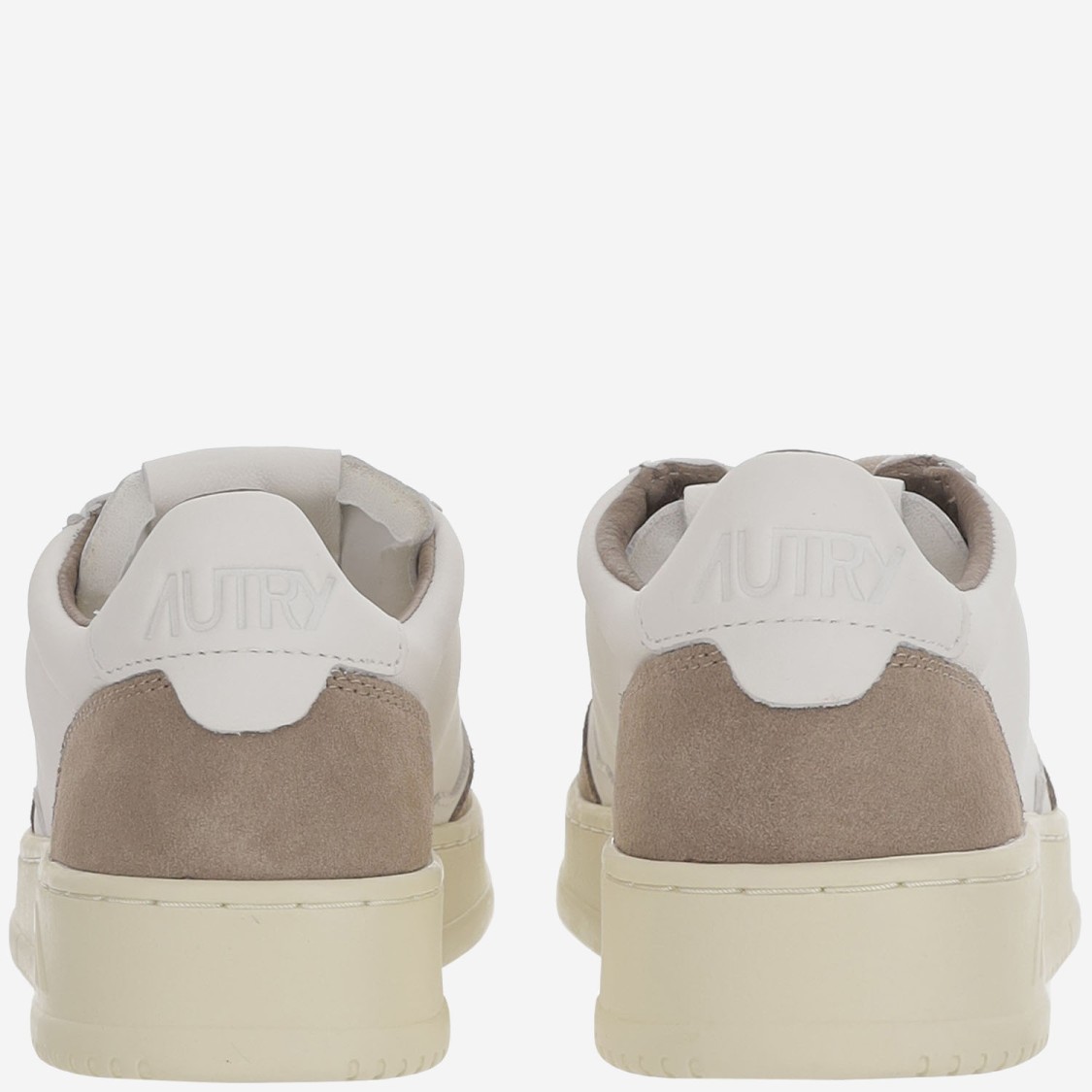 Autry Low Sneaker With Contrast Panels And Perforated Detailing In White
