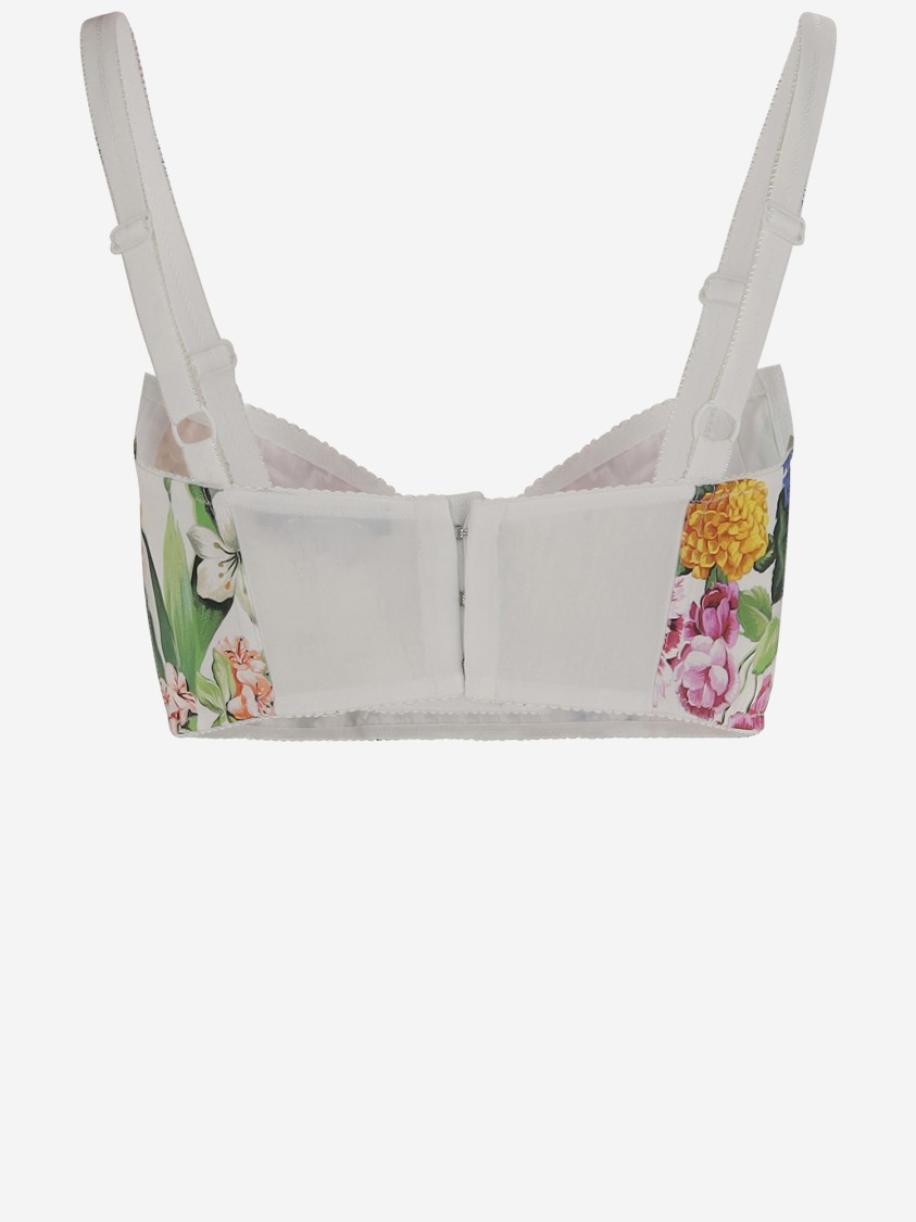 Dolce & Gabbana White Polka Silk Corset Bustier Top In Multicolor