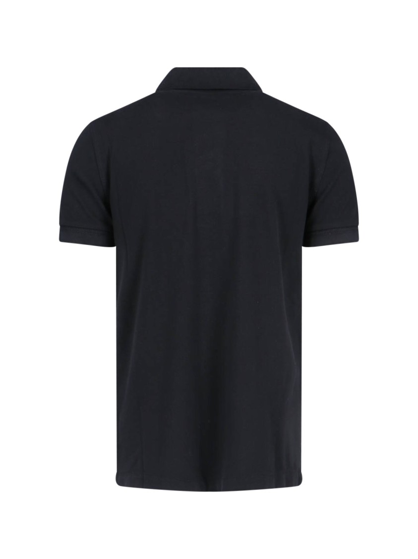 Tom Ford Black Short-sleeves Polo In Cotton Piquet Jersey Man