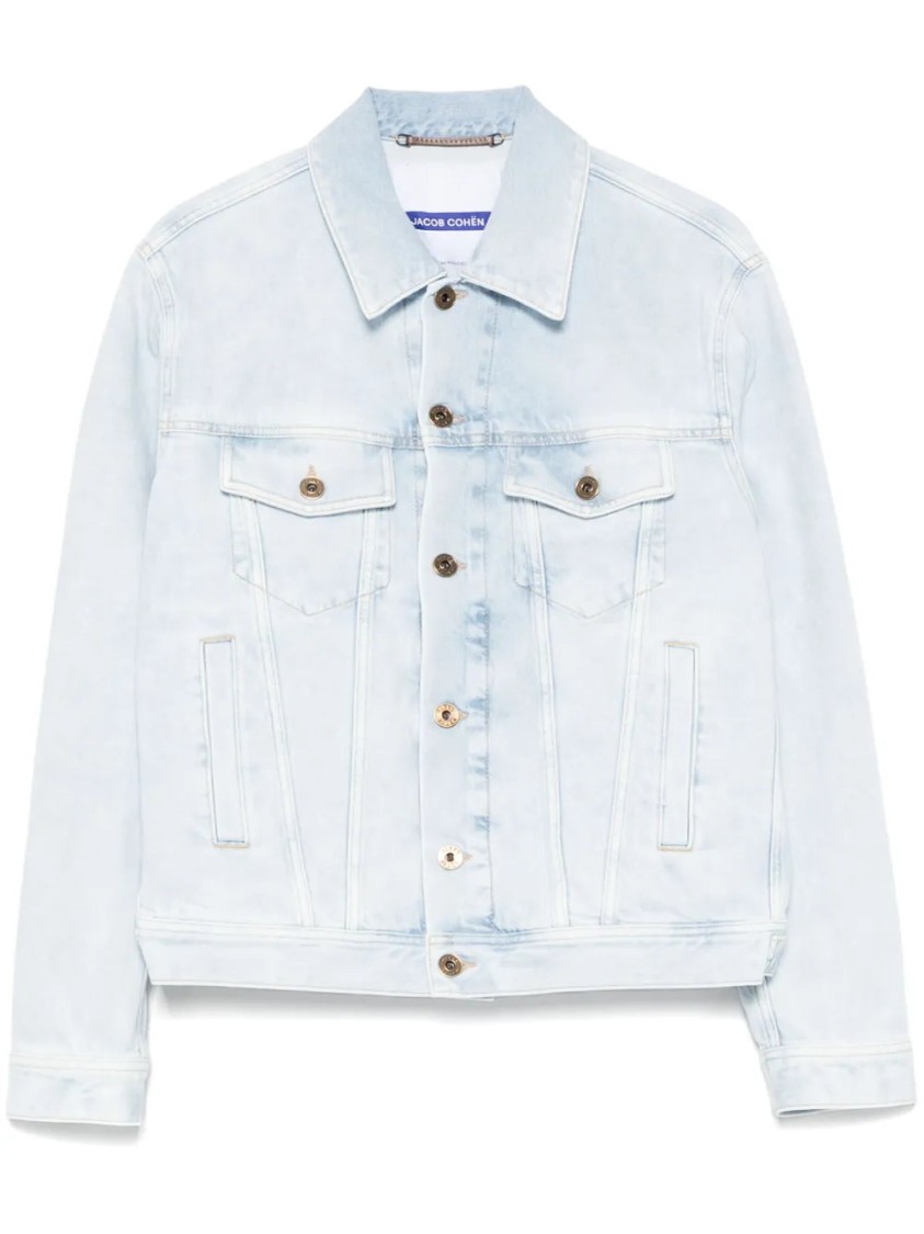 Jacob Cohen Light Blue Denim Jacket With Classic Front Fastening In Blue