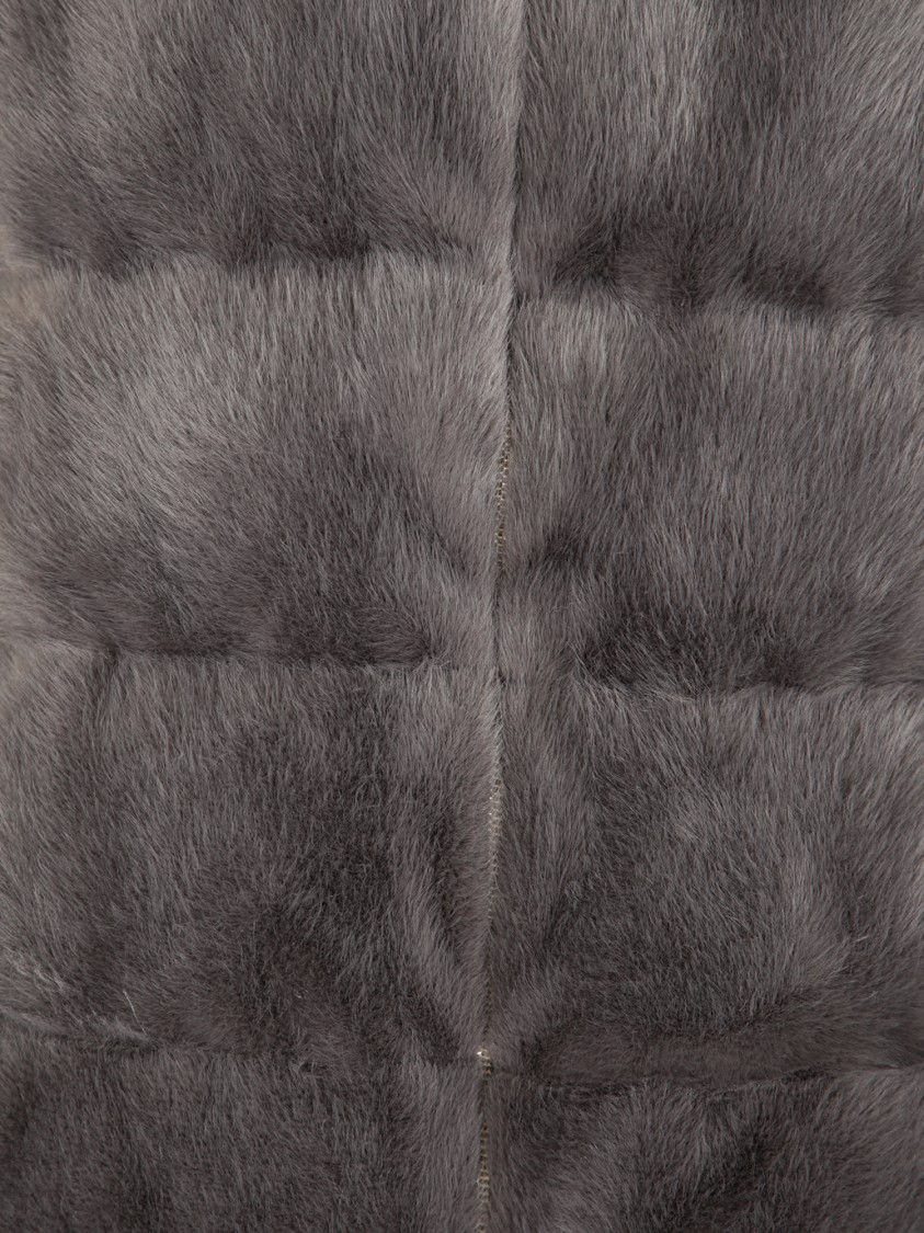 Herno Ashape Fur Grey Down Jacket In Grey