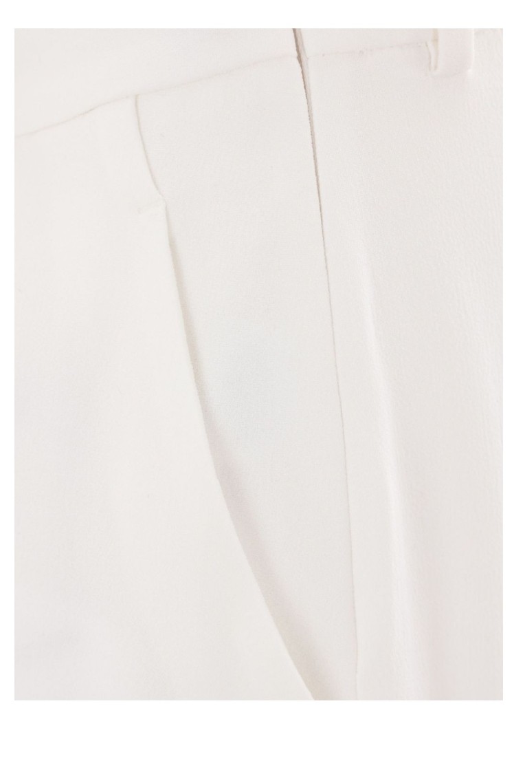 ERMANNO SCERVINO ERMANNO SCERVINO TAILORED WHITE TROUSERS WITH SUBTLE PLEATS