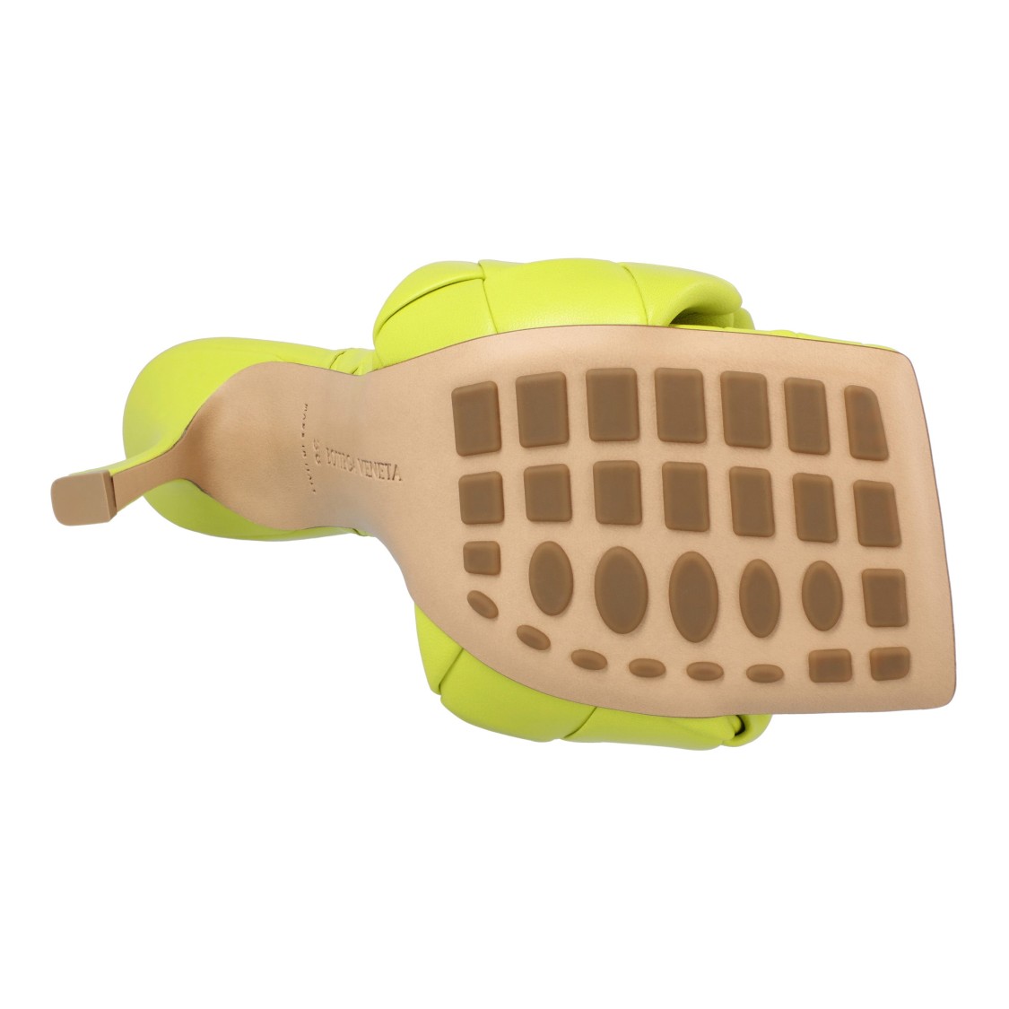 Bottega Veneta Bv Lido Woven-strap 90mm Sandals In Yellow