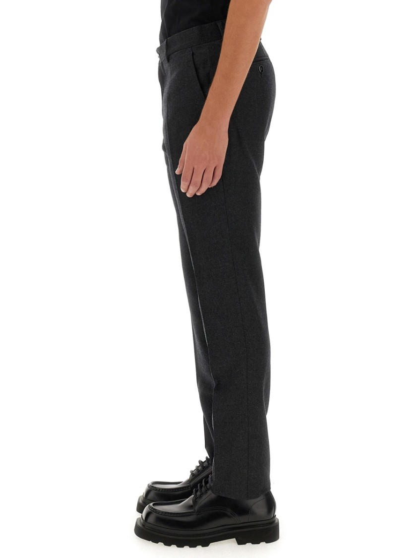 Dolce & Gabbana Men Wool Pants In Grey