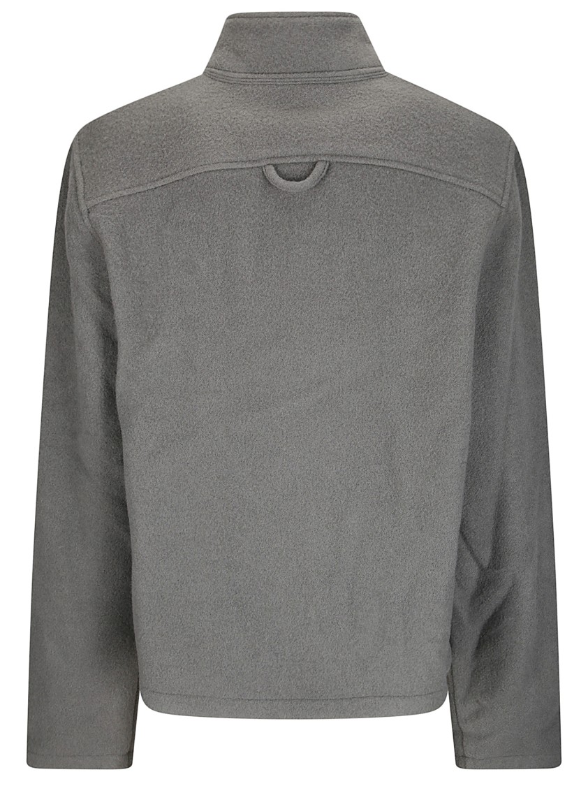 Rier Wool Fleece Sweatshirt With High Collar In Gray