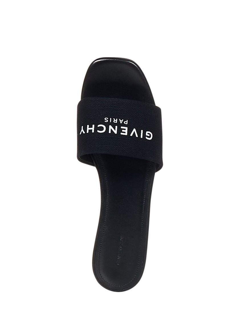 Givenchy Black Slides With Signature Detailing In Black