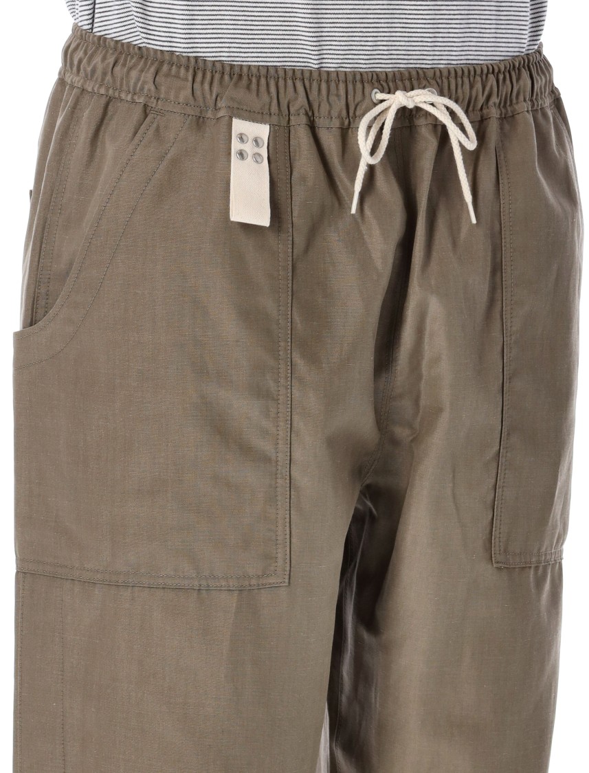 Comme Des Garçons Relaxed-fit Buttoned Pants With Side Detailing In Brown