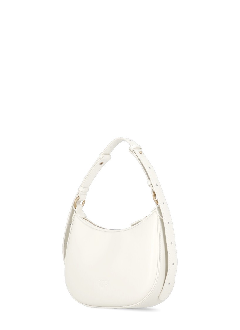 PINKO PINKO WHITE MINI LOVE HALF MOON BAG