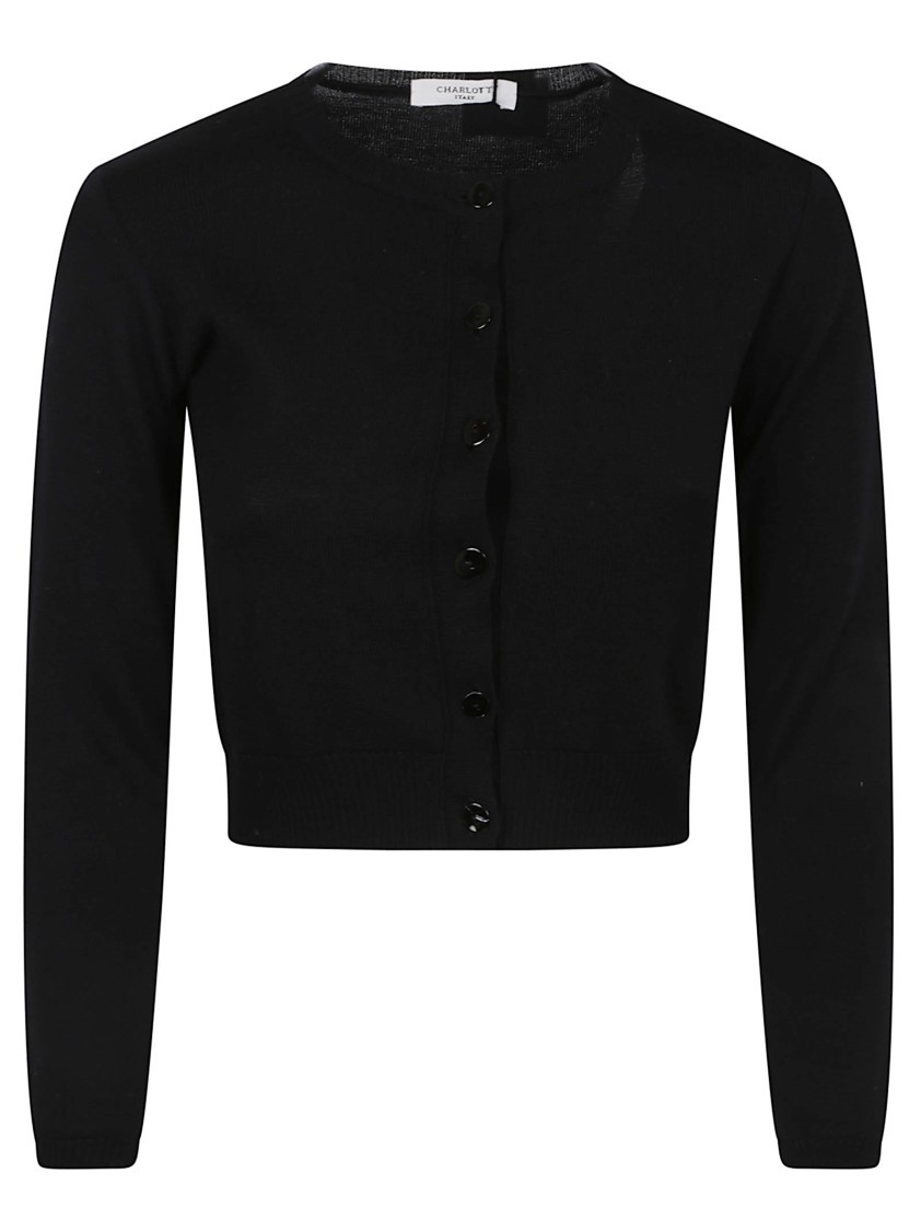 Charlott Soft Wool Jacket With Button-down Front In Black