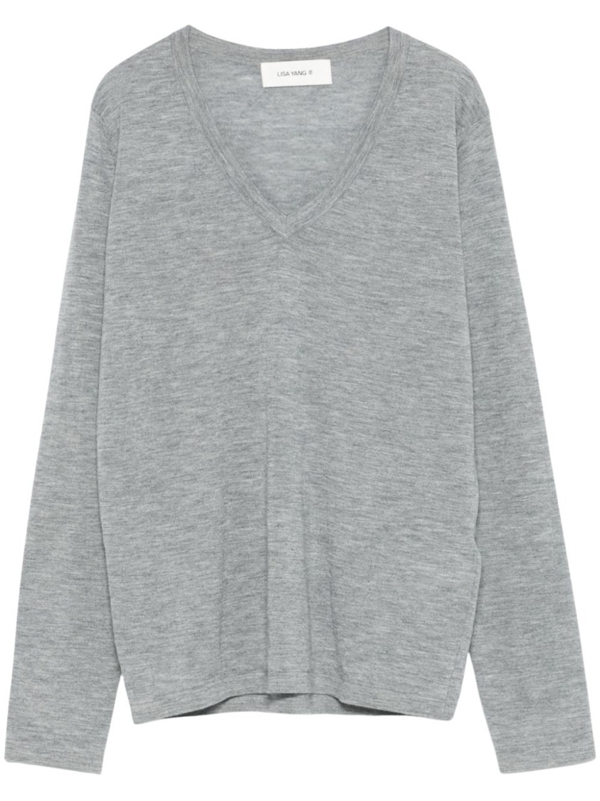Lisa Yang Heather Grey Cashmere Jane Cardigan In Grey