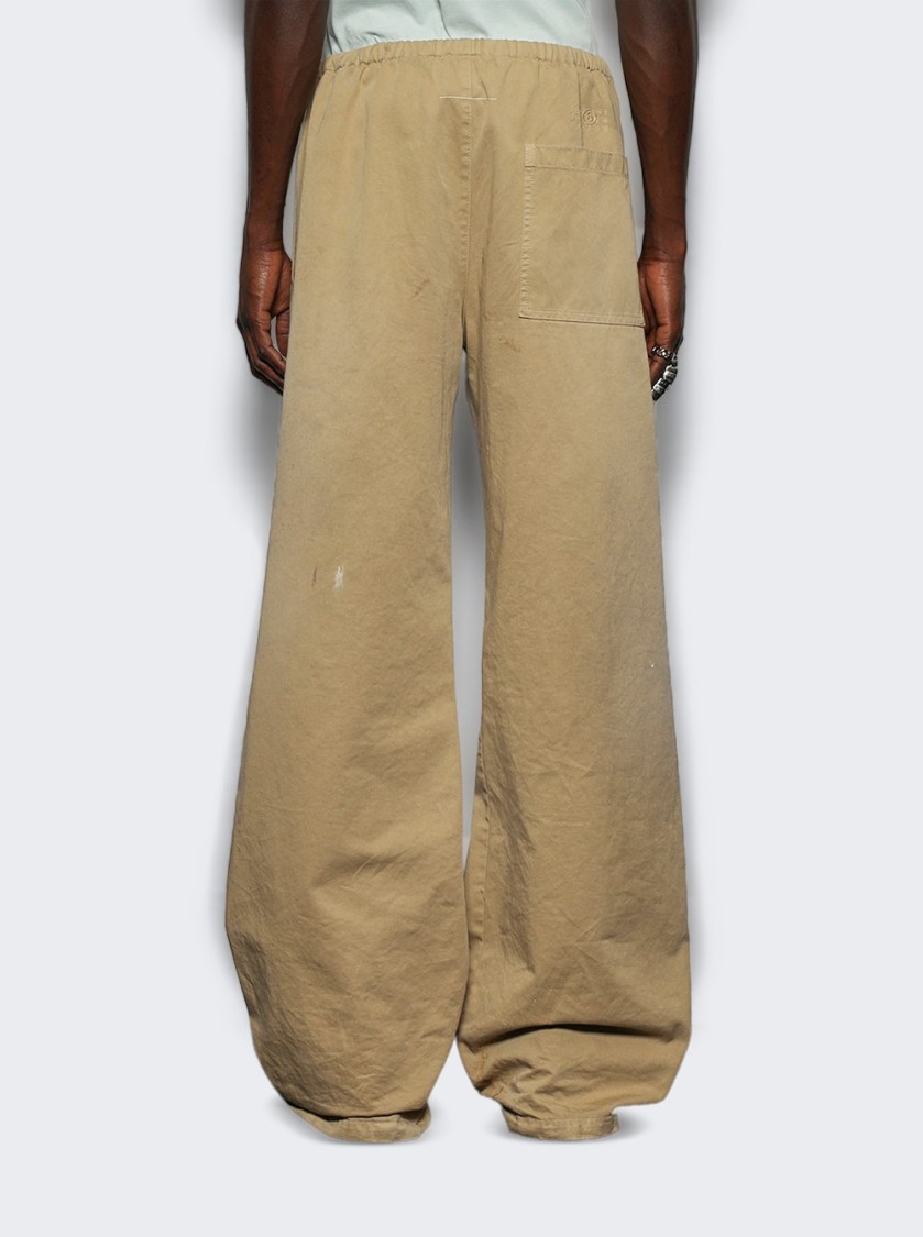 Mm6 Maison Margiela Paint Splatter Wide Leg Gabardine Pants