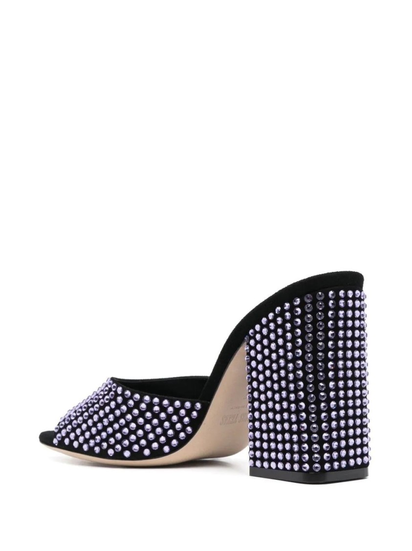 Paris Texas Leather Mules In Black