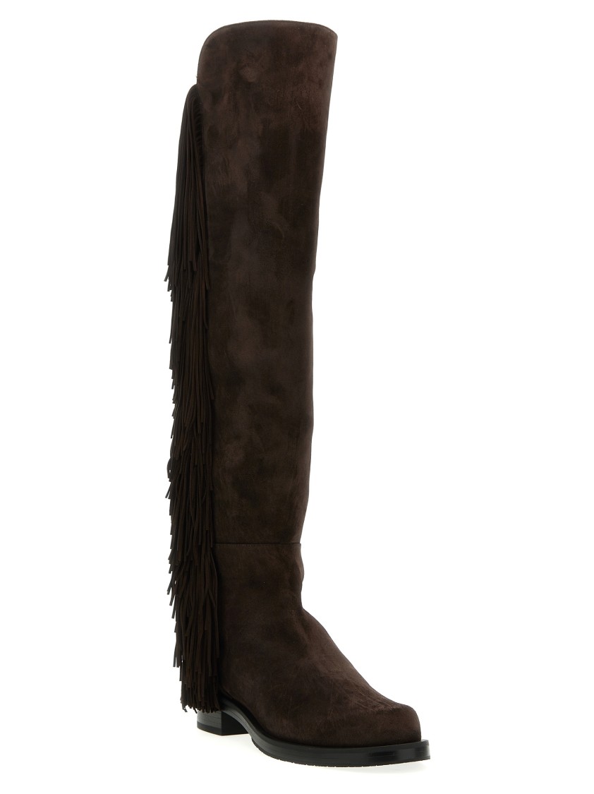 Stuart Weitzman 5050 Bold Fringe' Boots In Brown