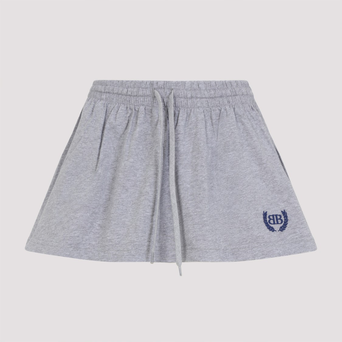 Balenciaga Heather Grey Cotton Shorts Mini Skirt