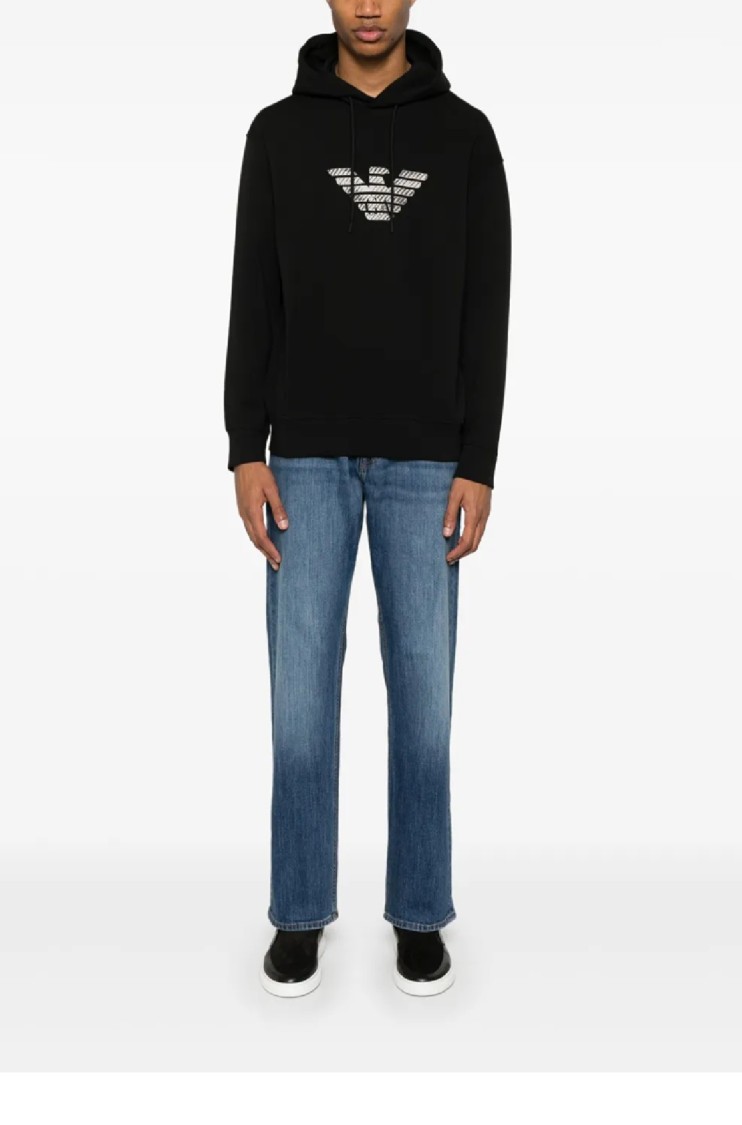 EMPORIO ARMANI EMPORIO ARMANI RELAXED-FIT COTTON BLEND SWEATSHIRT WITH LOGO