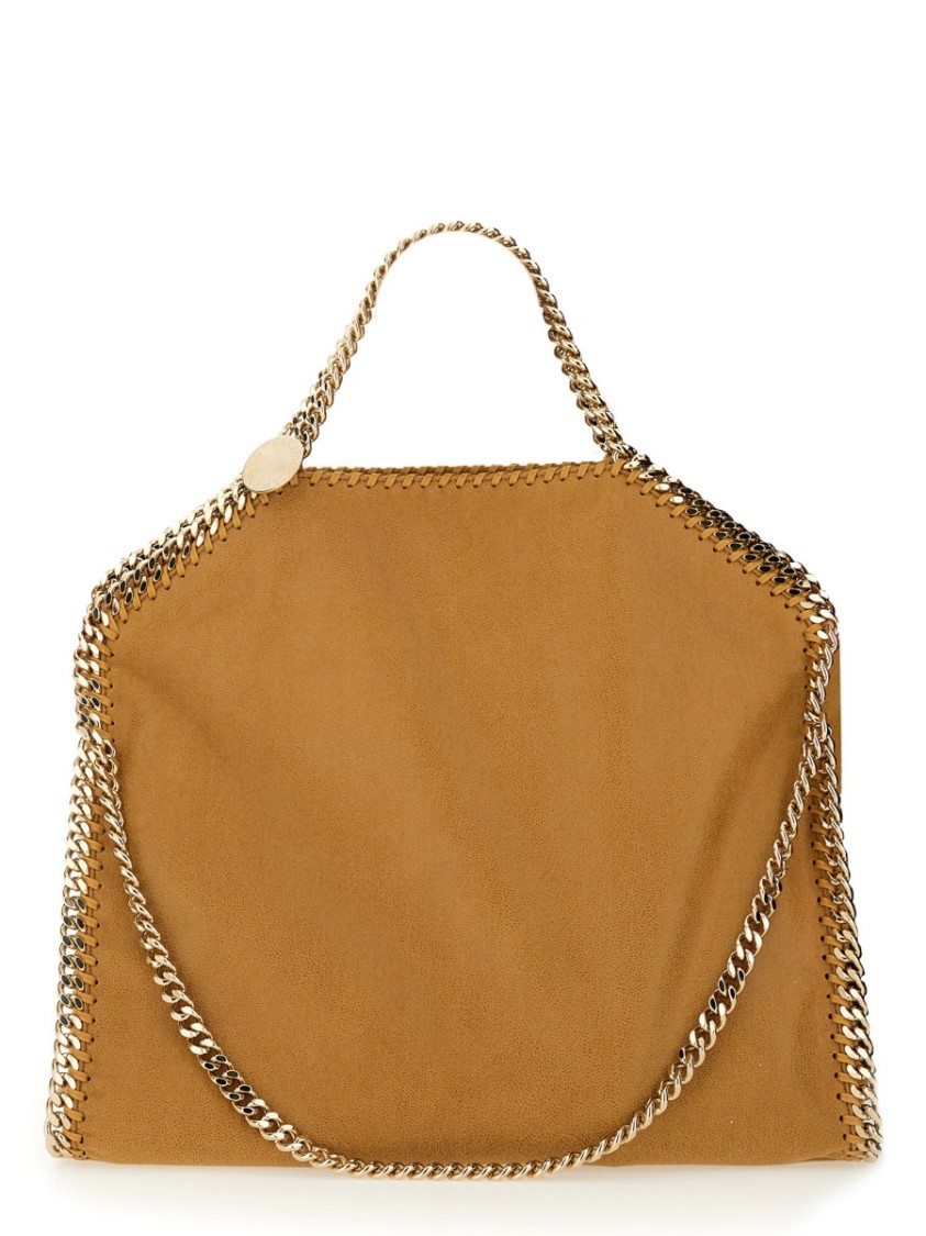 Stella Mccartney Falabella Fold Over Tote Bag In Brown